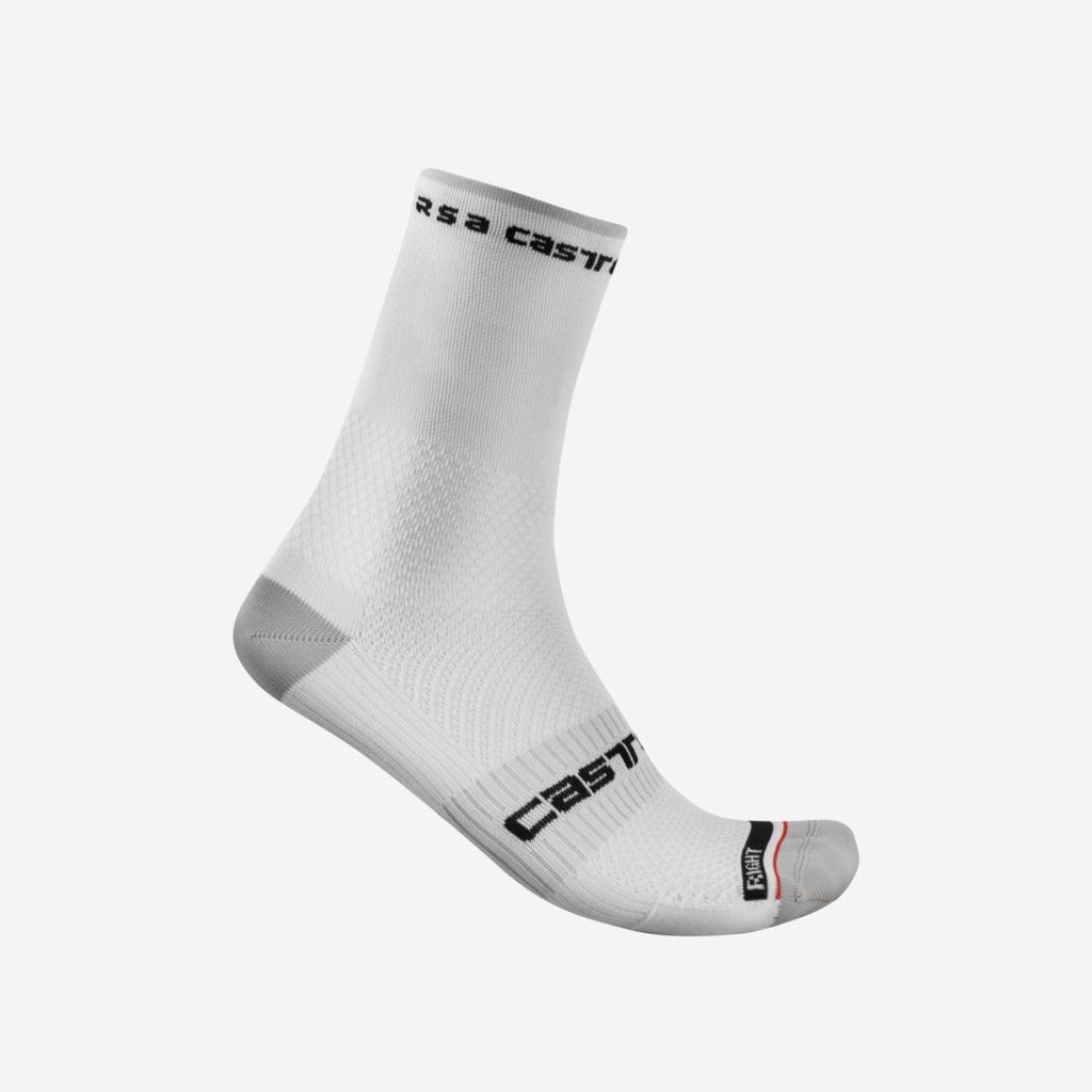 Calcetines Ciclismo Castelli Rosso Corsa PRO 15 Blancos