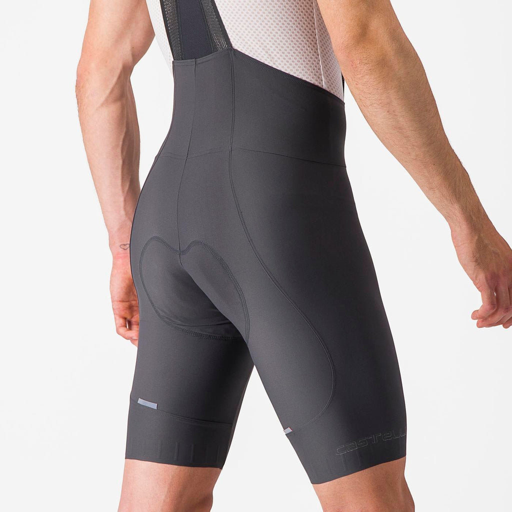 Diseño sobrio y tecnología avanzada, Castelli Espresso Bibshort gris oscuro para ciclistas exigentes