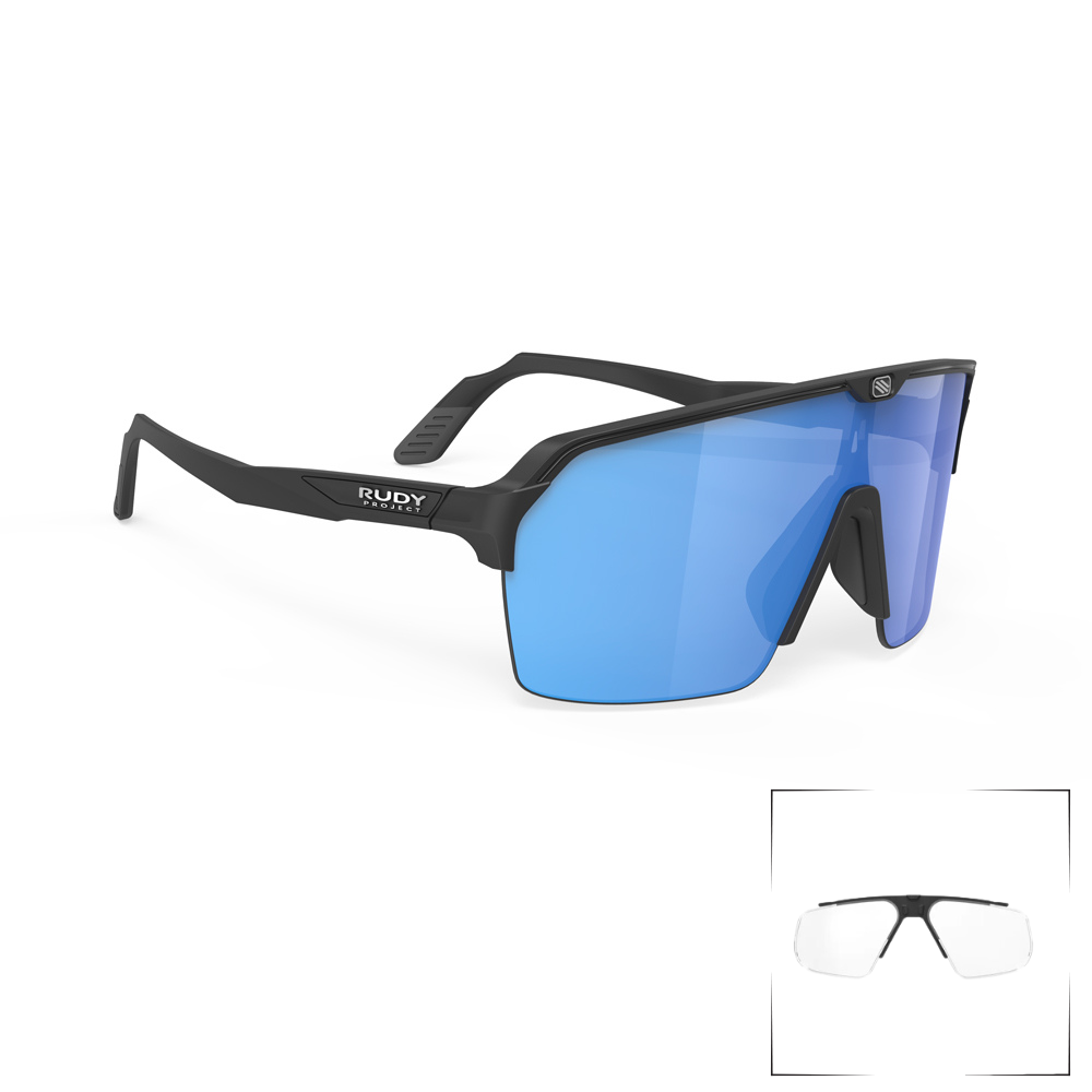 Diseño aerodinámico de los lentes Rudy Project Spinshield Air para ciclistas.