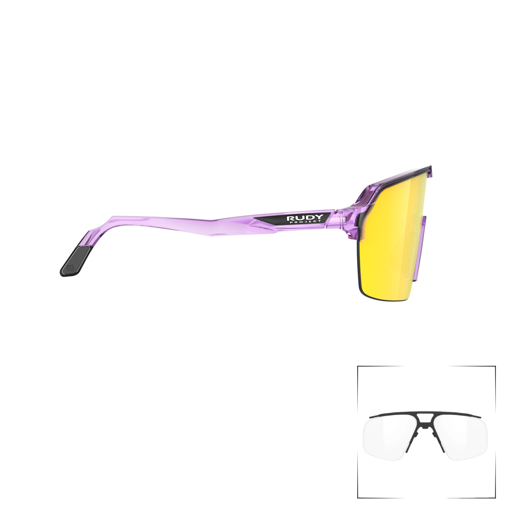 Vista frontal de los lentes Rudy Project Spinshield Air con insertos ópticos para ajuste perfecto.