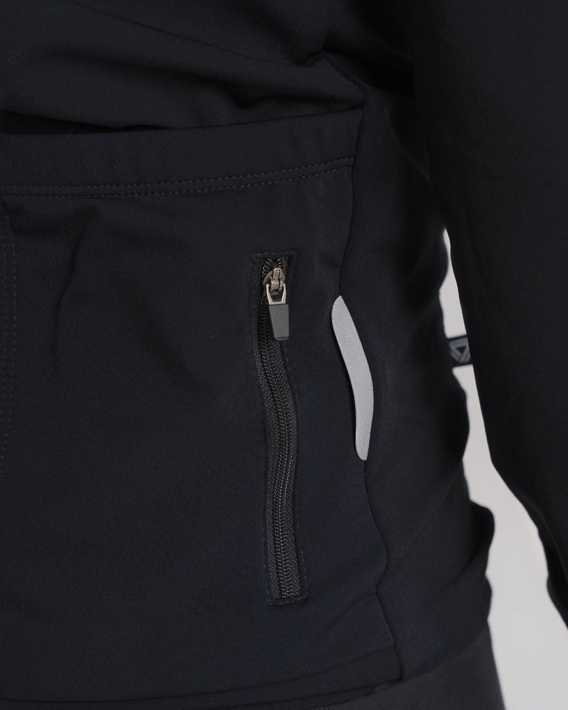 Bolsillos Chaqueta Térmica Ciclismo Unisex GW Negra