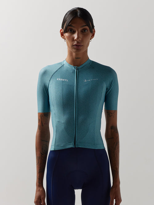 Tricota para Ciclista Unisex Givelo Essentials Teal Noise Frente