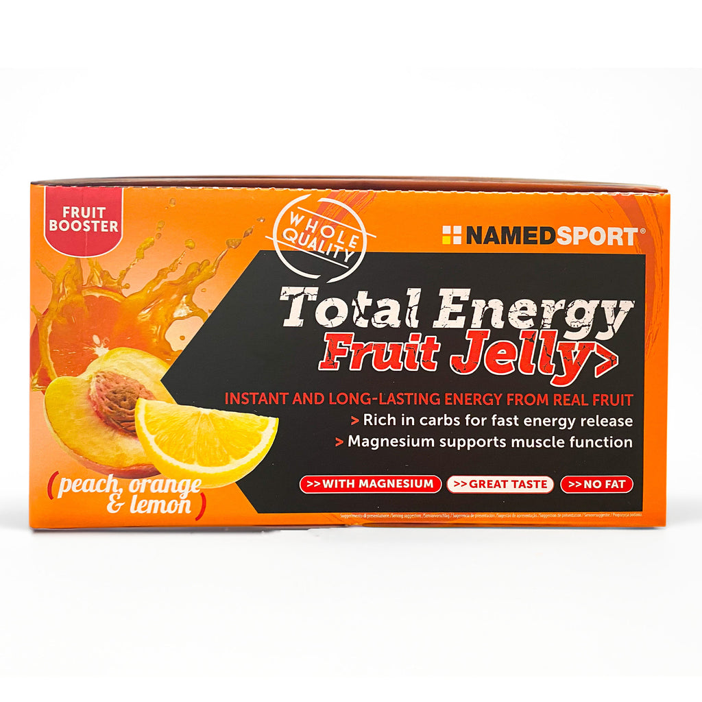 Caja Cerrada Namedsport Total Energy Fruit Jelly Peach, Orange and Lemon 42g Gelatina Energética