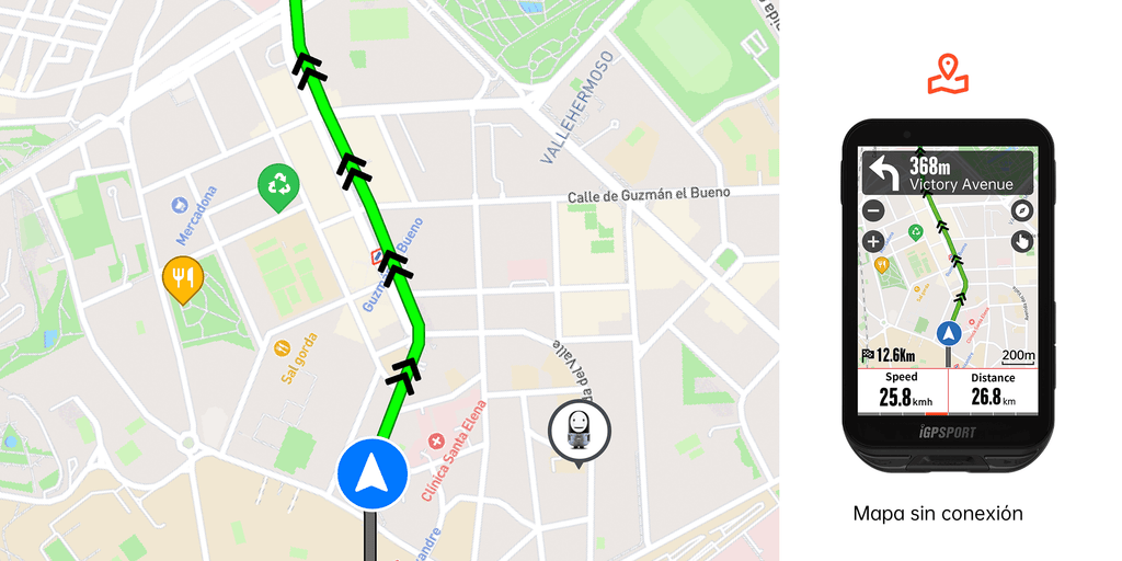 Ciclocomputador GPS iGPSPORT iGS800 mapas