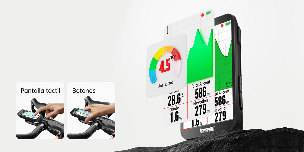 Ciclocomputador GPS iGPSPORT iGS800 pantalla táctil