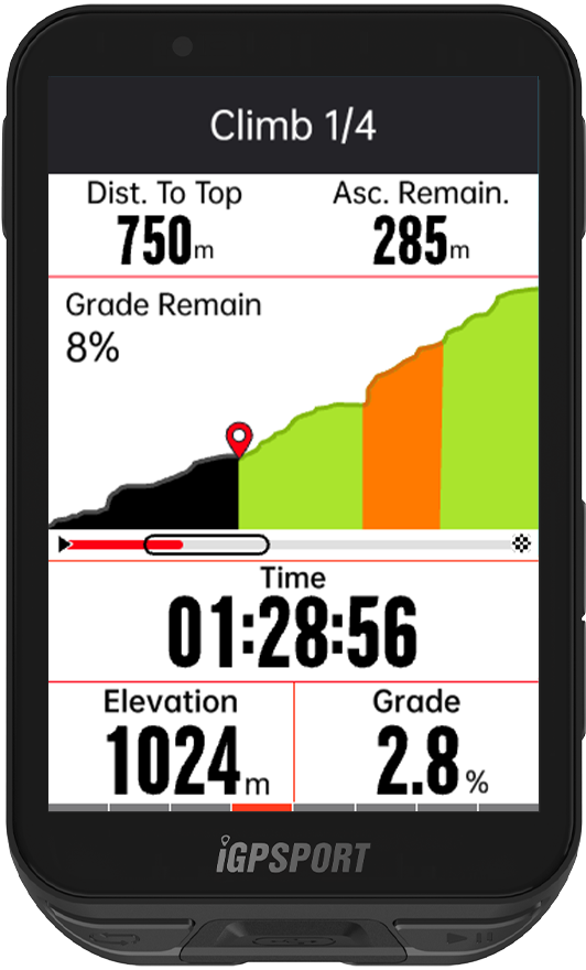 Ciclocomputador GPS iGPSPORT iGS800 función iClimb