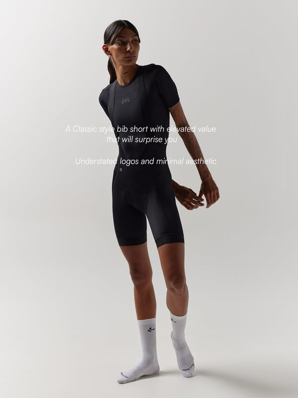 Calza Givelo ESSNTL Mujer Negro Tirantes elásticos suaves y duraderos.