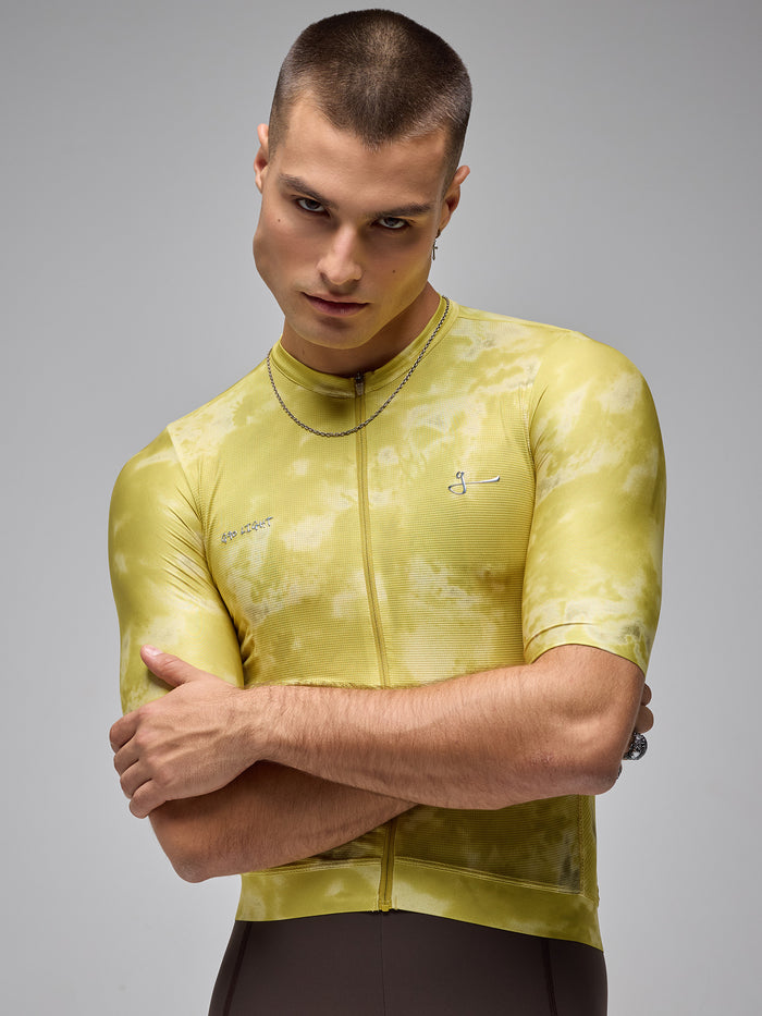 Tricota de Ciclismo Unisex Givelo G90 LIGHT de la serie Botanic en color amarillo y manga corta envío a todo el país. Serjaf Cycling