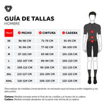 Guia de tallas Hombre Ropa GW Ciclismo SERJAF Cycling Chile