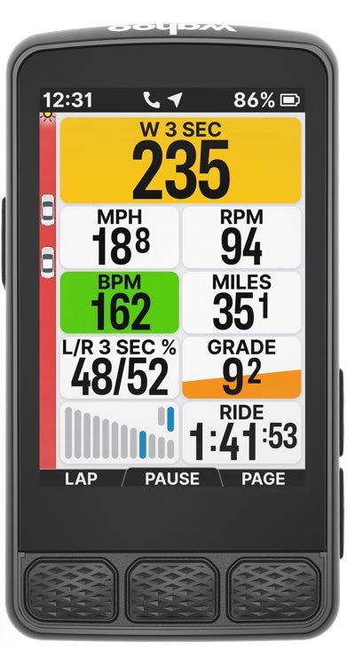 TrackR Radar conectado a ciclocomputador ELEMNT con visualización de tráfico en el ciclocomputador