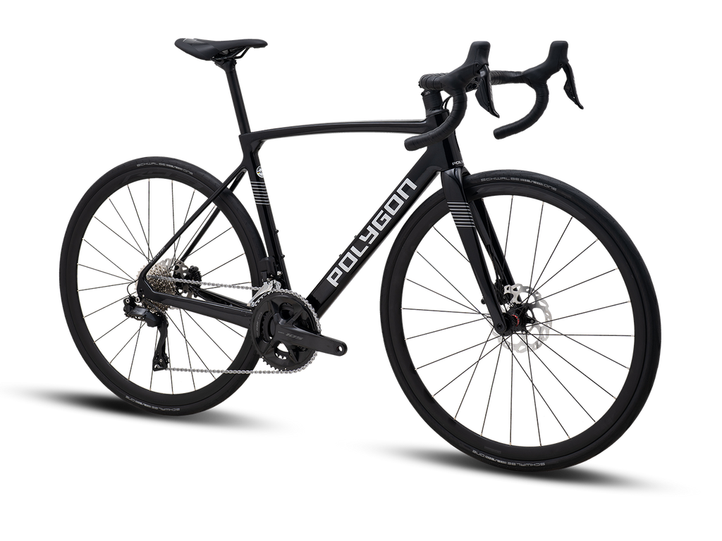 Bicicleta Ruta Polygon Strattos Carbon S7X Negra con Shimano 105 Di2 12V