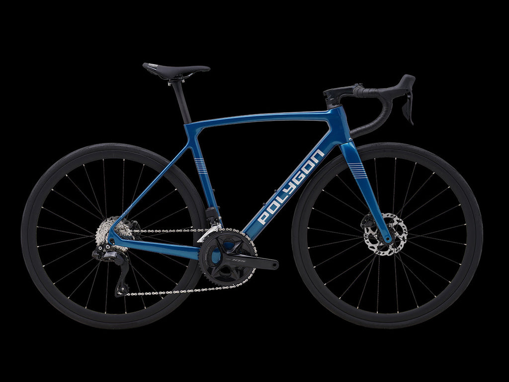 Domina el asfalto con la Bicicleta de Ruta Polygon Strattos Carbon S7X Azul con 105 Di2 12V