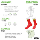 Tabla de tallas Guantes Ciclismo Unisex KOM Rojos