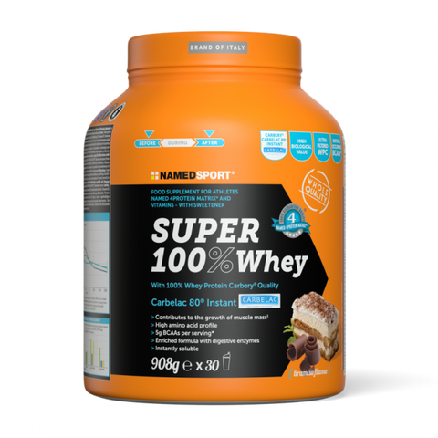 Super 100% Whey Proteina Italiana NAMEDSPORT sabor Tiramisu 908g